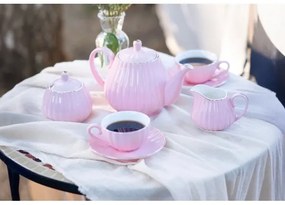 Set de cafea din porțelan, 15 piese, roz