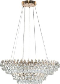 Lustra metal auriu si cristale sticla BARLETTA 60+100