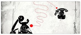Tablou - Desen de telefon în stilul lui Banksy (120x50 cm)