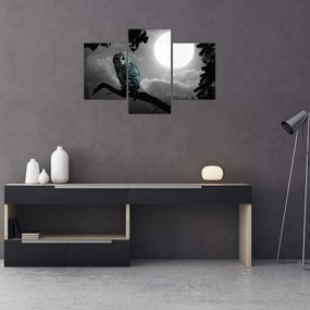 Tablou - Bufniță de noapte, albastru (90x60 cm)