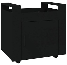 816609 vidaXL Cărucior de birou, negru, 60x45x60 cm, lemn prelucrat