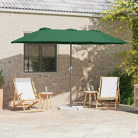 vidaXL Parasol de Grădină Verde 380 x 196 x 235 cm