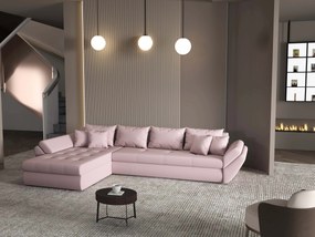 Colțar extensibil dumonde cu ladă de depozitare si sezut confortabil din spuma high-density, Loana XL Enjoy Flamingo 335x185 cm
