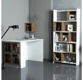 Masă PC cu raft Babar (Alb + Nuc). 1088451