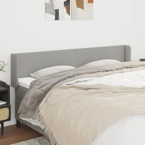 vidaXL Tăblie de pat cu aripioare gri deschis 163x16x78/88 cm textil