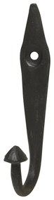 Cuier negru, din metal, cu agatatoare, model frunza, Zia