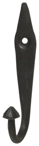 Cuier negru, din metal, cu agatatoare, model frunza, Zia