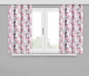 Draperie roz scurtă cu imprimeu de flori Lungime: 170 cm
