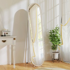 HOMCOM Oglindă Ovală Aurie Înaltă | Aosom Romania