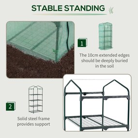 Sera gradina Outsunny pentru plante cu 4 rafturi, legume, fructe, ierburi 70x50x160cm, verde | Aosom RO