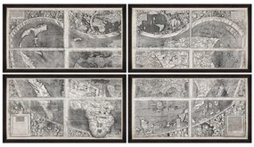 Tablou 4 piese Framed Art World Map 1507