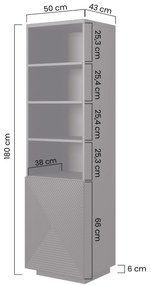 Dulap 50 cm Asha - alb mat