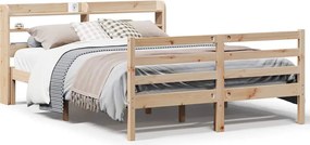 vidaXL Cadru de pat cu tăblie, 120x190 cm, lemn masiv pin