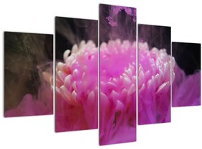 Tablou cu floare în fum roz (150x105 cm)