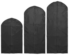 Set 3 huse pentru haine Brabantia 1005662, M/L/XL, 60x100/135/150 cm, Fermoar, Negru