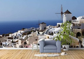 Fototapet. Peisaj din Marea Egee, Thira, Insula Santorini, Grecia. Art.060009