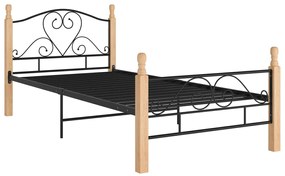 324939 vidaXL Cadru de pat, negru, 90x200 cm, metal