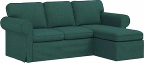 vidaXL Canapea Verde închis 215 x 138 x 80 cm țesătură