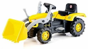 Tractor cu pedale Dolu cu excavator, galben,54 x 113 x 45 cm