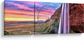 Tablou - Cascada Seljalandsfoss (cu ceas) (90x30 cm)