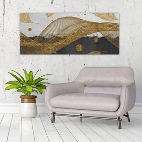 Tablou - Pene aurii (120x50 cm)