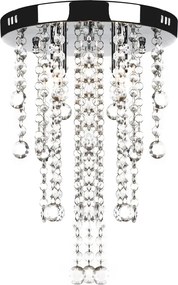 vidaXL Plafonieră din metal alb, cu mărgele de cristal
