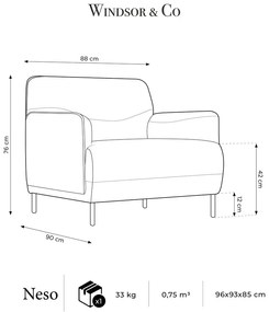 Fotoliu Windsor &amp; Co Sofas Neso, albastru