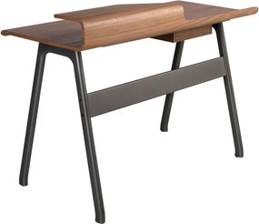 Birou modern din lemn furniruit si fibra de sticla Walnut
