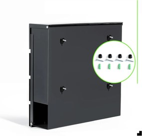 CPG7 - Cutie postala personalizata, cutie de scrisori, metalica, stil industrial - Gri Antracit