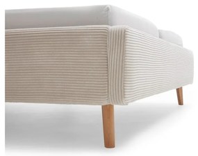 Pat matrimonial bej tapițat cu spațiu de depozitare cu somieră 180x200 cm Mattis Cord – Meise Möbel