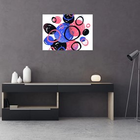 Tablou pe sticlă - Motiv cercuri în culori vii (70x50 cm)