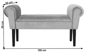 BAN609 - Bancuta 100 cm, bancheta, banca living, dormitor, hol - Gri deschis