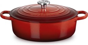 Tigaie din fonta Le Creuset 21179300602430, 30 cm, 6,2 l, Capac etans pentru pastrarea aromelor, Cuptor pana la 260°C, Toate plitele inclusiv inductie, Rosu