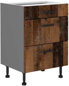 Dulap inferior de bucătărie Oldie 60 D 3S BB PREMIUM BOX (Antracit + Old style). 1049663