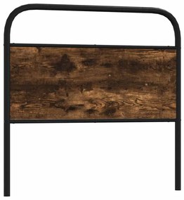 vidaXL Tăblie de pat de schimb stejar afumat 107 cm oțel și lemn prelucrat