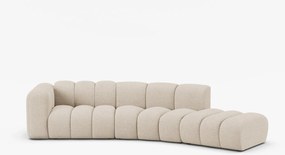 Canapea deschisa rotunjita 5 locuri Lupine boucle Baloo L335 cm