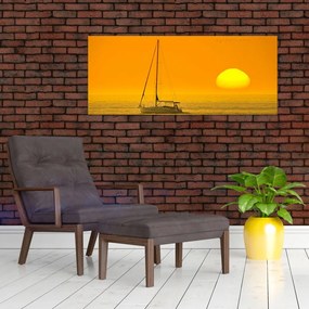 Tablou - Barca în mijlocul mării (120x50 cm)