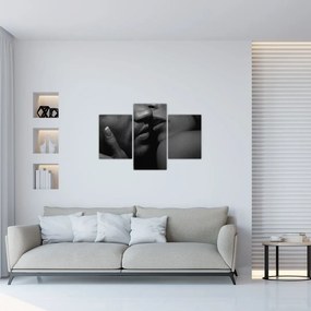 Tablou - Sărutul, fotografie alb-negru (90x60 cm)