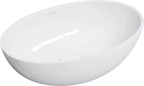 Lavoar pe blat Omnires Shell M+ finisaj alb lucios 50 cm