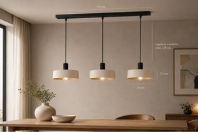 Lustră pe cablu LATTE 3xE27/60W/230V bej/negru