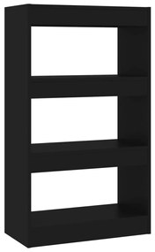 811656 vidaXL Bibliotecă/Separator cameră, negru, 60x30x103 cm, PAL