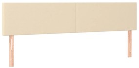 vidaXL Tăblii de pat, crem, 200x5x78/88 cm, textil