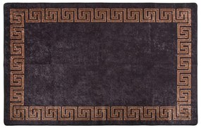 vidaXL Covor lavabil, negru și auriu, 80x150 cm, antiderapant