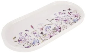 Farfurie albă-mov pentru servire din porțelan Louka – Orion