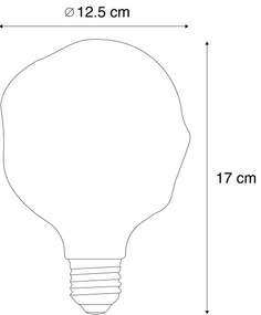 Lampă LED E27 dimabilă cu filament spiralat G125 Curcubeu 4W 200 lm 1800K
