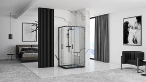 Cabina de dus Rea Punto negru 80x100 cm