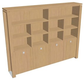 Dulap înalt Verno+ 260 x 46 x 210 cm, cu rafturi, stejar deschis