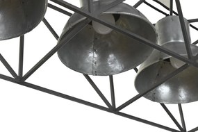 Lustră suspendată din metal, gri și negru, cu 5 brațe, 24 x 115 x 24 cm, „Charroux”