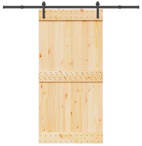 vidaXL Ușă glisantă cu set feronerie, 100x210 cm, lemn masiv de pin