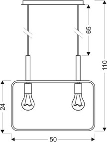 Lustră pe cablu FRAME 2xE27/60W/230V alb